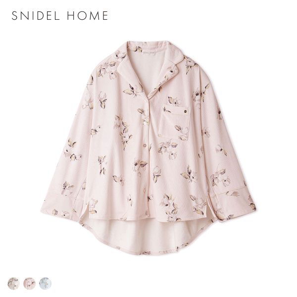 スナイデルホーム リブフリースプリント開襟シャツ SNIDEL HOME