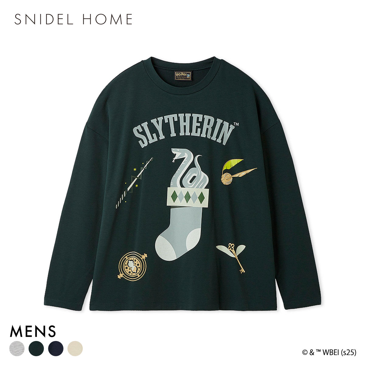 スナイデルホーム Mens Harry Potter モチーフロングTシャツ パジャマ ルームウェア メンズ SNIDEL HOME ハリー・ポッター(GR-グリーン-Free)
