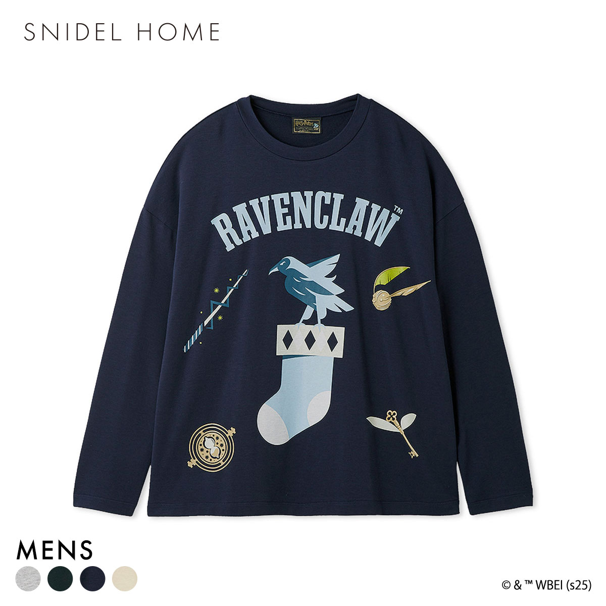 スナイデルホーム Mens Harry Potter モチーフロングTシャツ パジャマ ルームウェア メンズ SNIDEL HOME ハリー・ポッター(NV-ネイビー-Free)