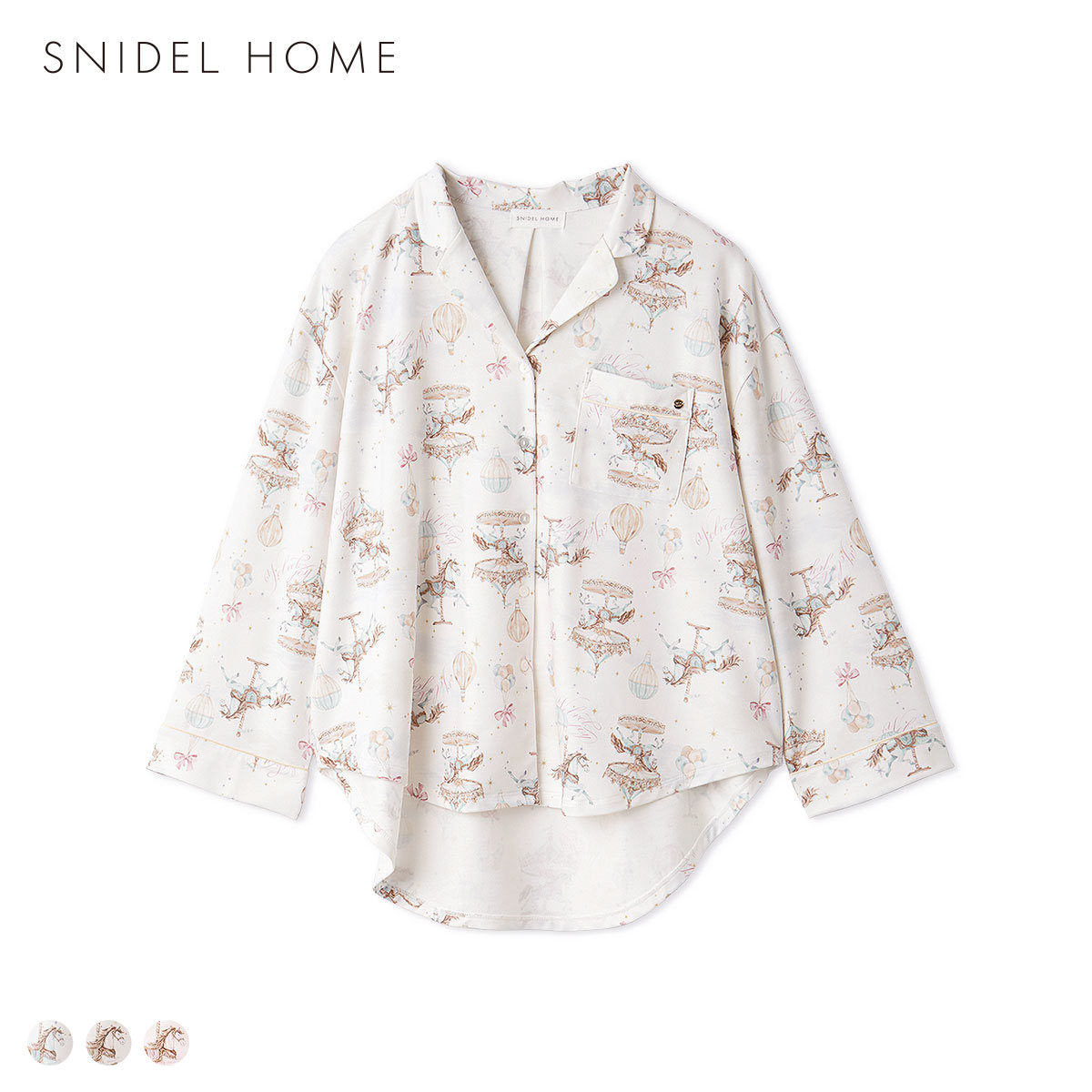 スナイデルホーム カルーセルプリント開襟シャツ SNIDEL HOME(IV-アイボリー-Free)