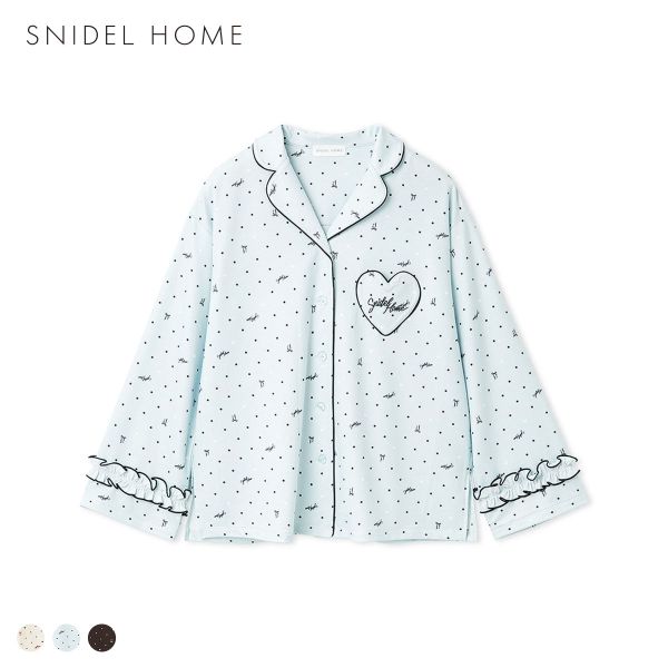 スナイデルホーム ハートドット柄開襟シャツ パジャマ ルームウェア SNIDEL HOME Valentine バレンタイン