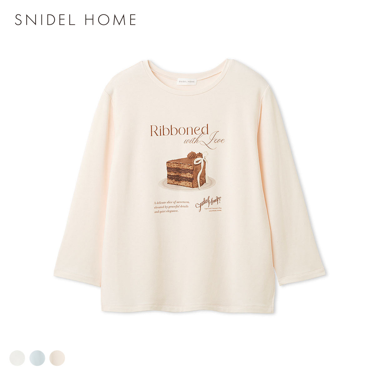 スナイデルホーム ケーキモチーフロングTシャツ パジャマ ルームウェア SNIDEL HOME Valentine バレンタイン(PI-ピンク-Free)