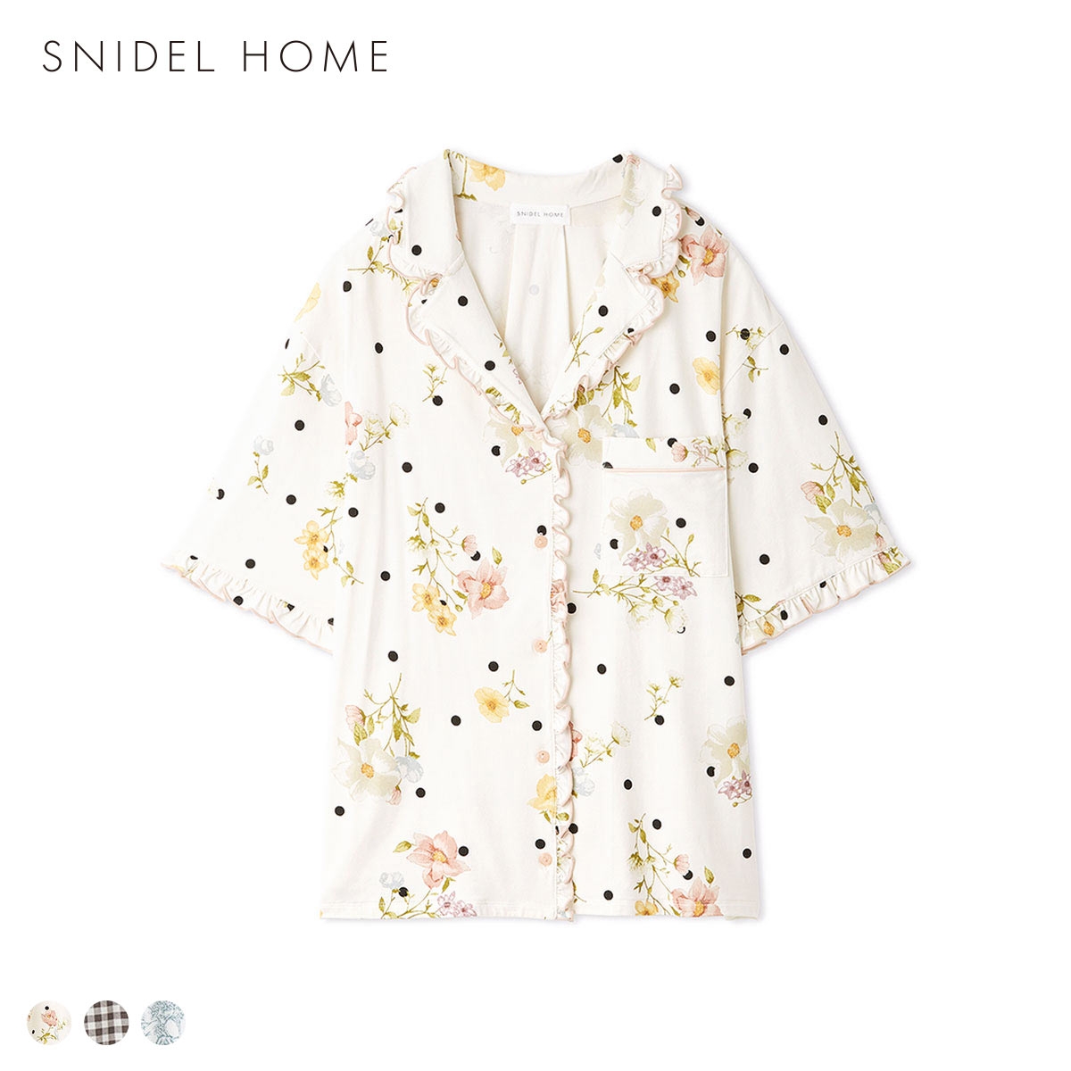スナイデルホーム カットレーヨン開襟シャツ パジャマ ルームウェア SNIDEL HOME(FLO-花-Free)