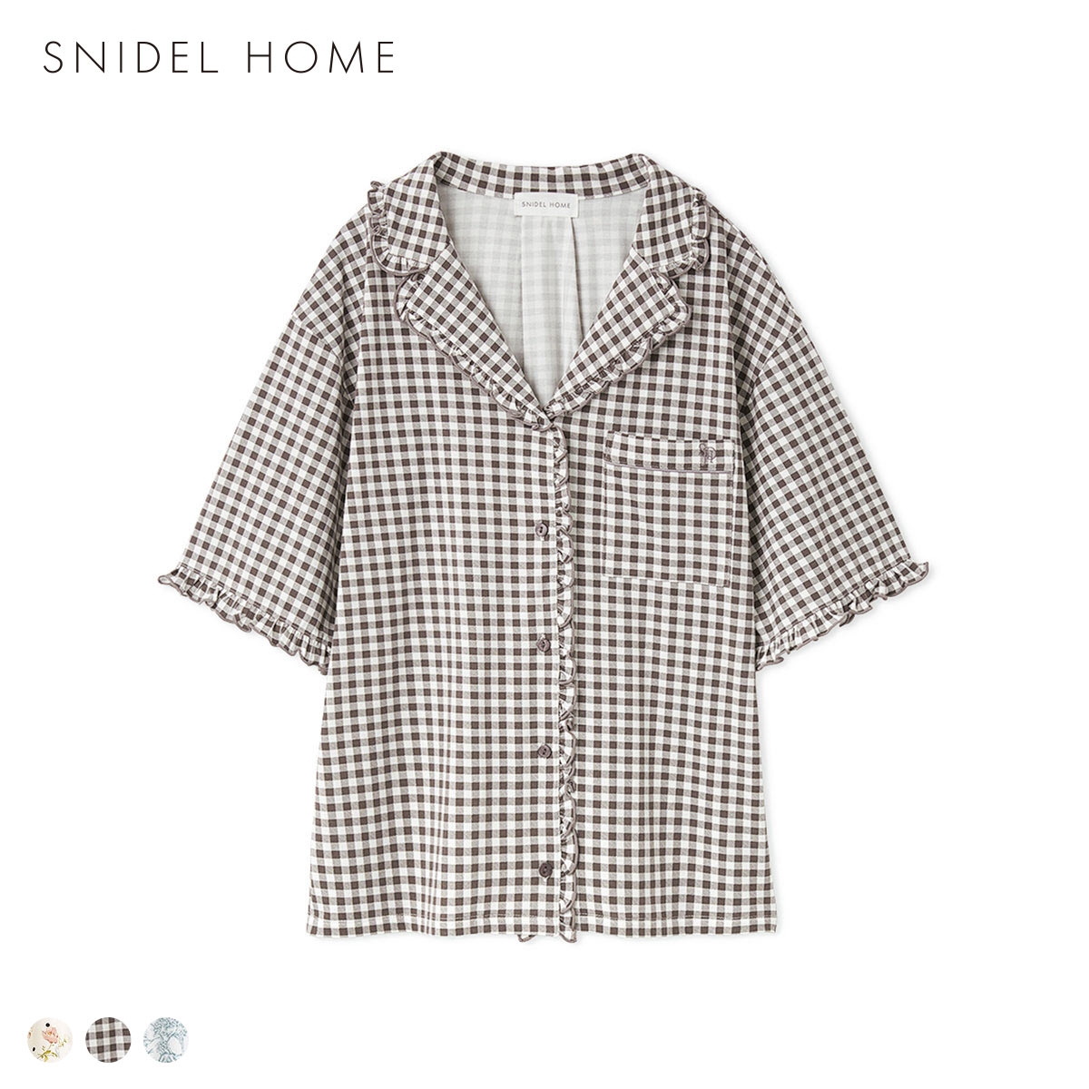 スナイデルホーム カットレーヨン開襟シャツ パジャマ ルームウェア SNIDEL HOME(CHK-チェック-Free)