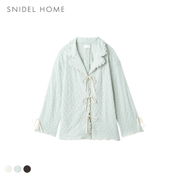 スナイデルホーム カットレース開襟シャツ パジャマ ルームウェア SNIDEL HOME