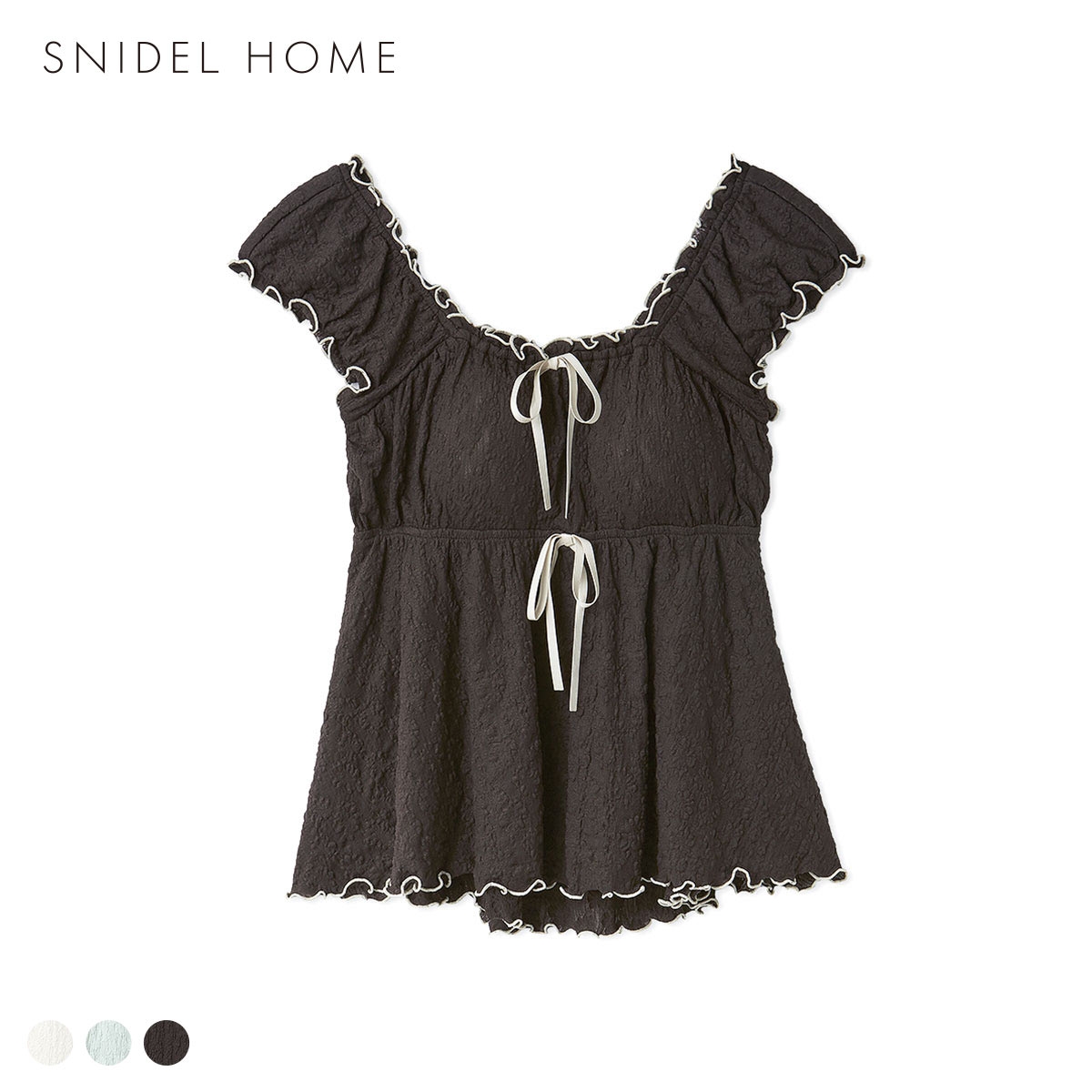 スナイデルホーム カットレースタンクトップ パッド付き カップイン パジャマ ルームウェア SNIDEL HOME(BR-ブラウン-Free)