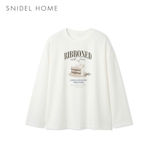 スナイデルホーム メンズ ケーキモチーフロングTシャツ パジャマ ルームウェア SNIDEL HOME Valentine バレンタイン