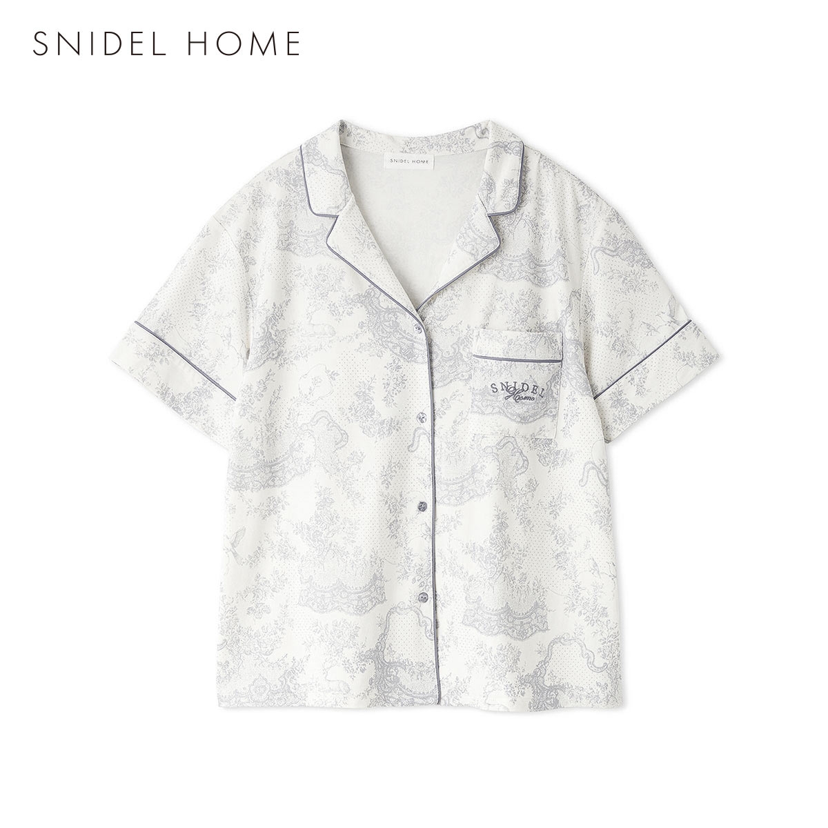 スナイデルホーム Moilis 開襟シャツ パジャマ ルームウェア SNIDEL HOME(BU-ブルー-Free)
