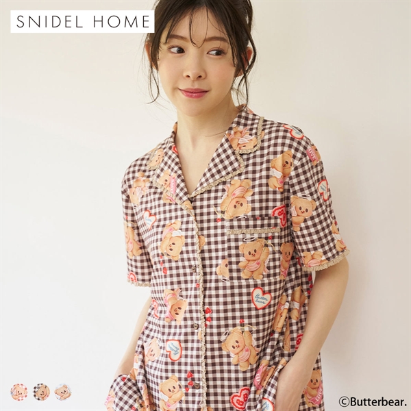 スナイデルホーム BUTTERBEAR 開襟シャツ パジャマ ルームウェア SNIDEL HOME バターベア
