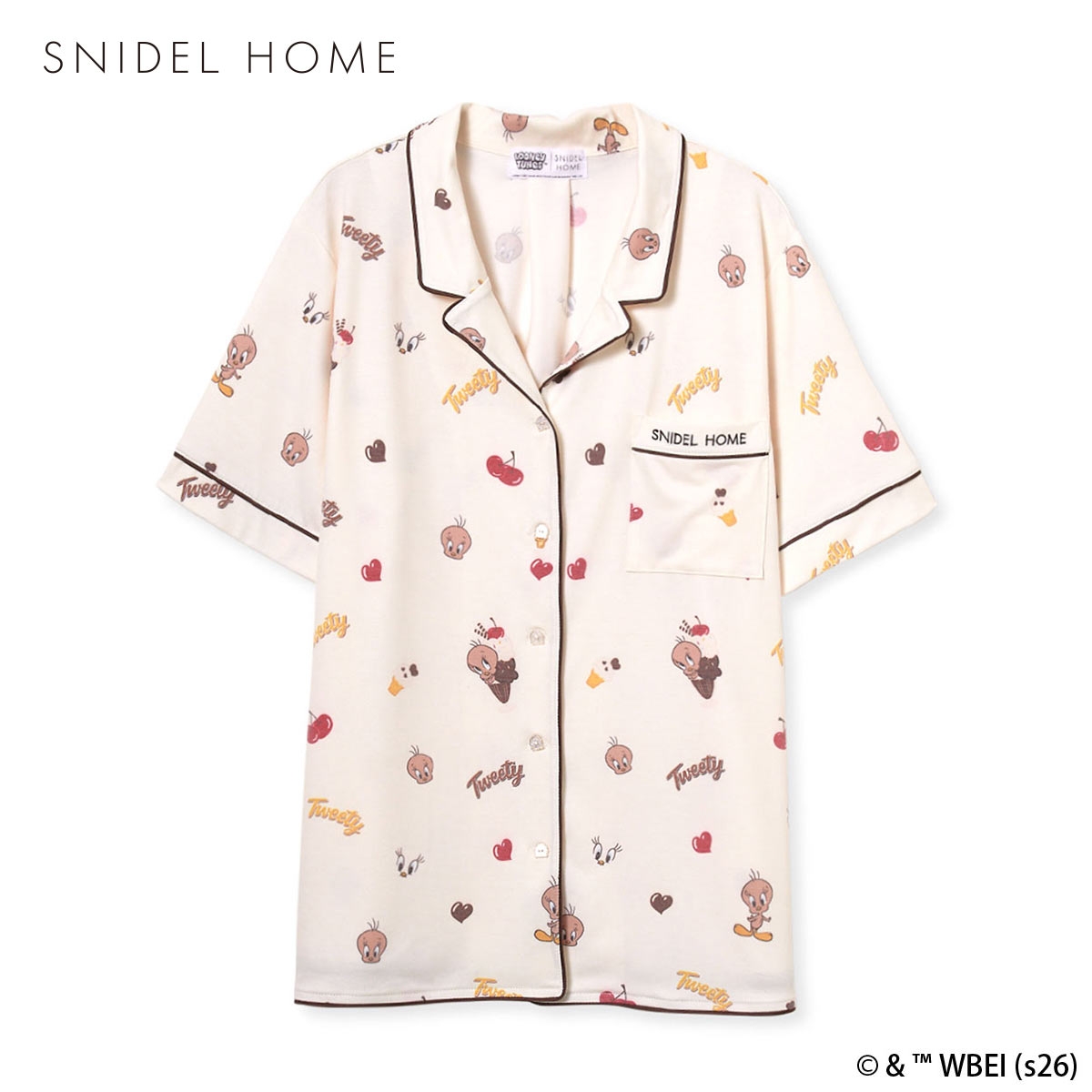 スナイデルホーム Tweety 開襟シャツ ルームウェア パジャマ SNIDEL HOME(YE-イエロー-Free)