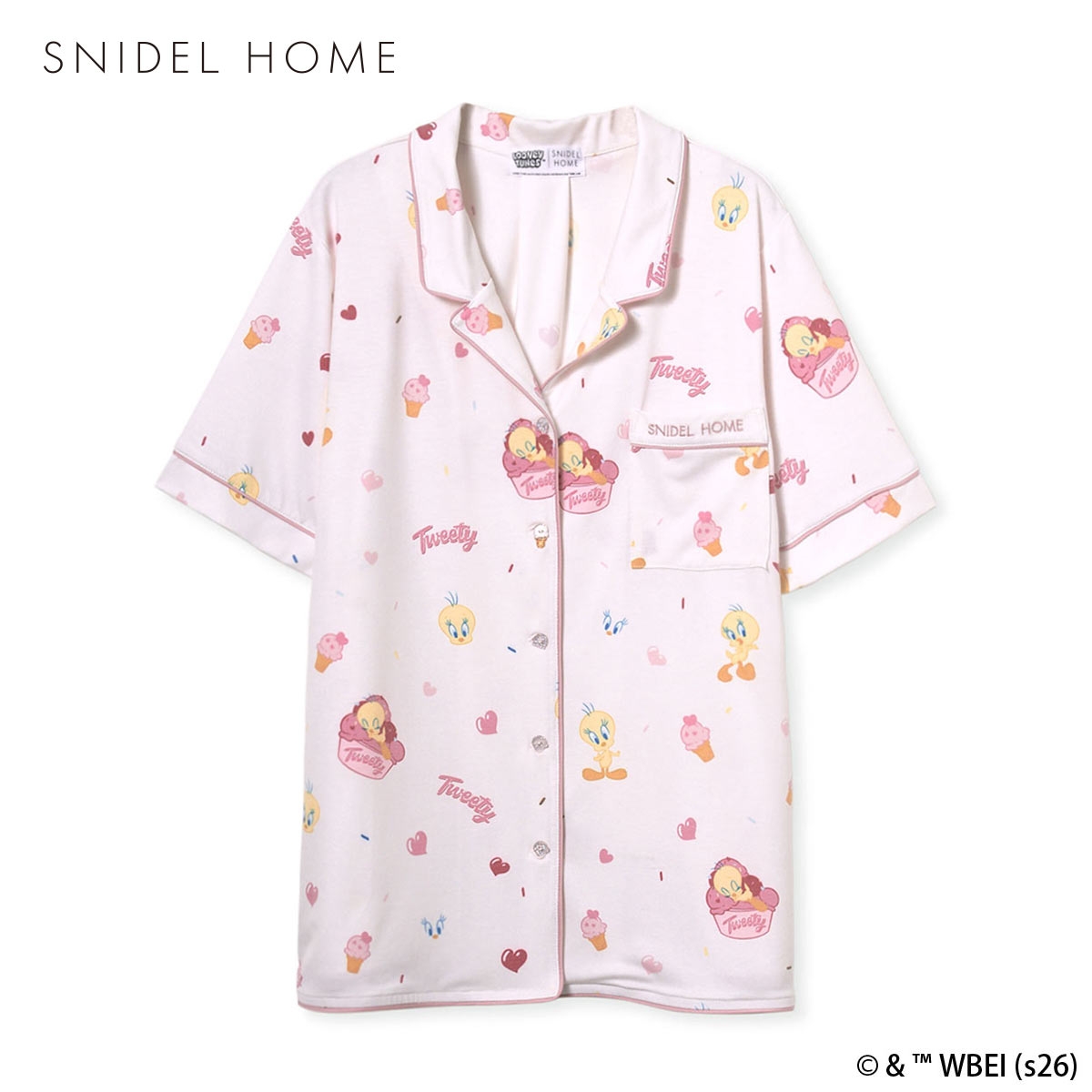 スナイデルホーム Tweety 開襟シャツ ルームウェア パジャマ SNIDEL HOME(PI-ピンク-Free)