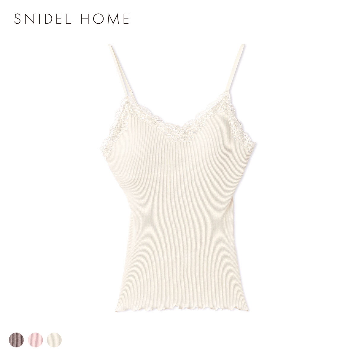 スナイデルホーム silk カップインキャミソール カップイン カップ付き パジャマ ルームウェア SNIDEL HOME(IV-アイボリー-Free)