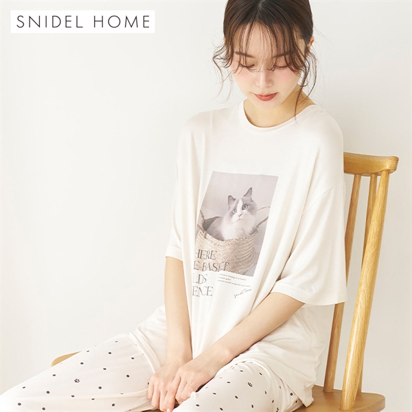 スナイデルホーム 接触冷感 ネコTシャツ パジャマ ルームウェア SNIDEL HOME