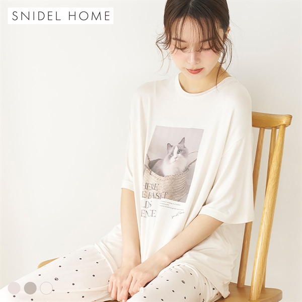スナイデルホーム 接触冷感 ネコTシャツ パジャマ ルームウェア SNIDEL HOME