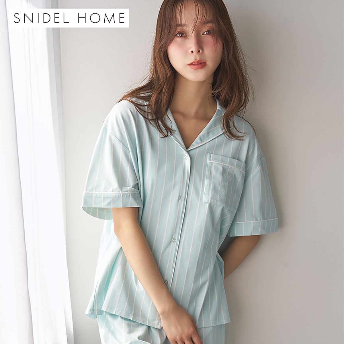 スナイデルホーム ICEDFABRIC+R パジャマシャツ ルームウェア パジャマ SNIDEL HOME(MI-ミント-Free)