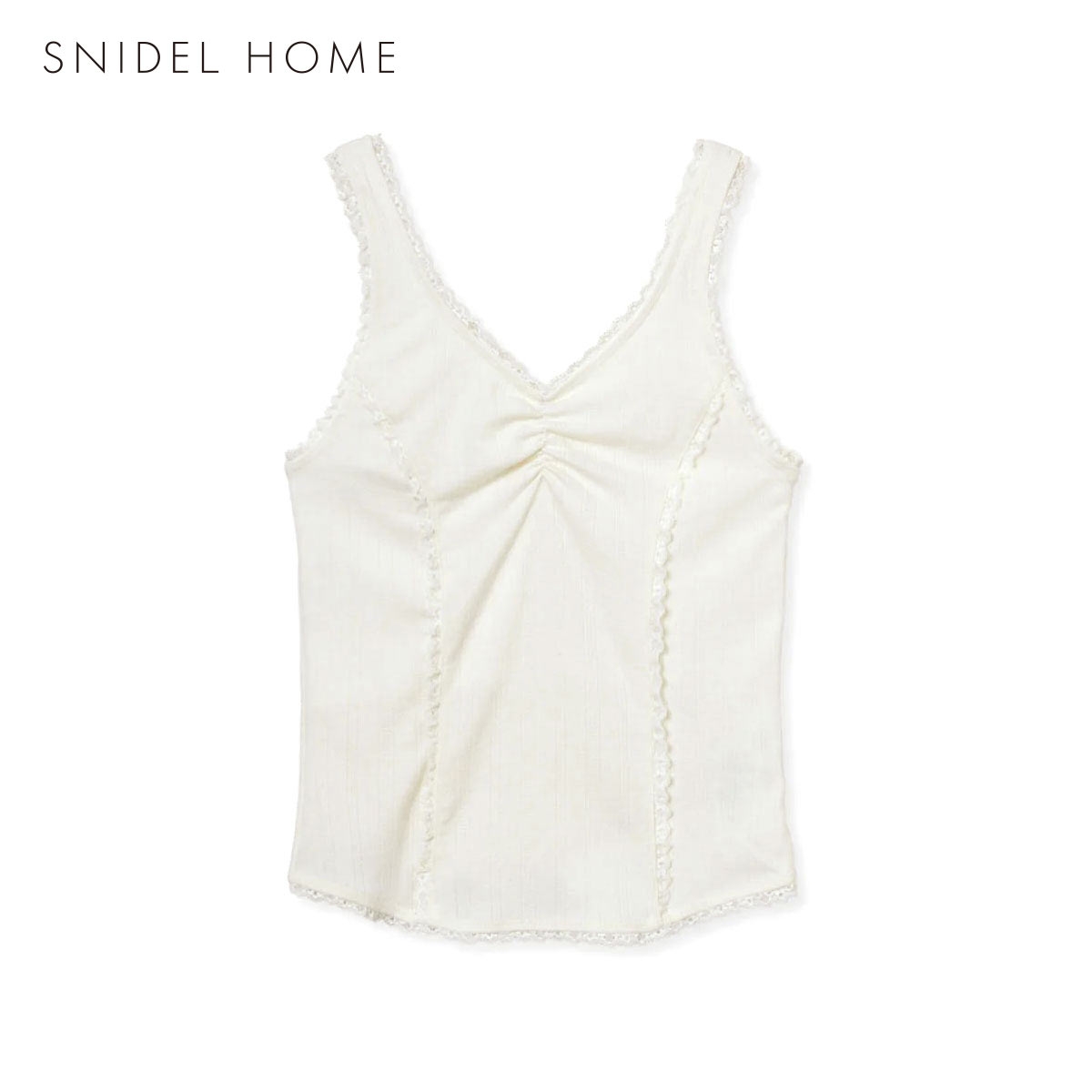 スナイデルホーム アイレットレースカットトップス パジャマ ルームウェア SNIDEL HOME(IV-アイボリー-Free)