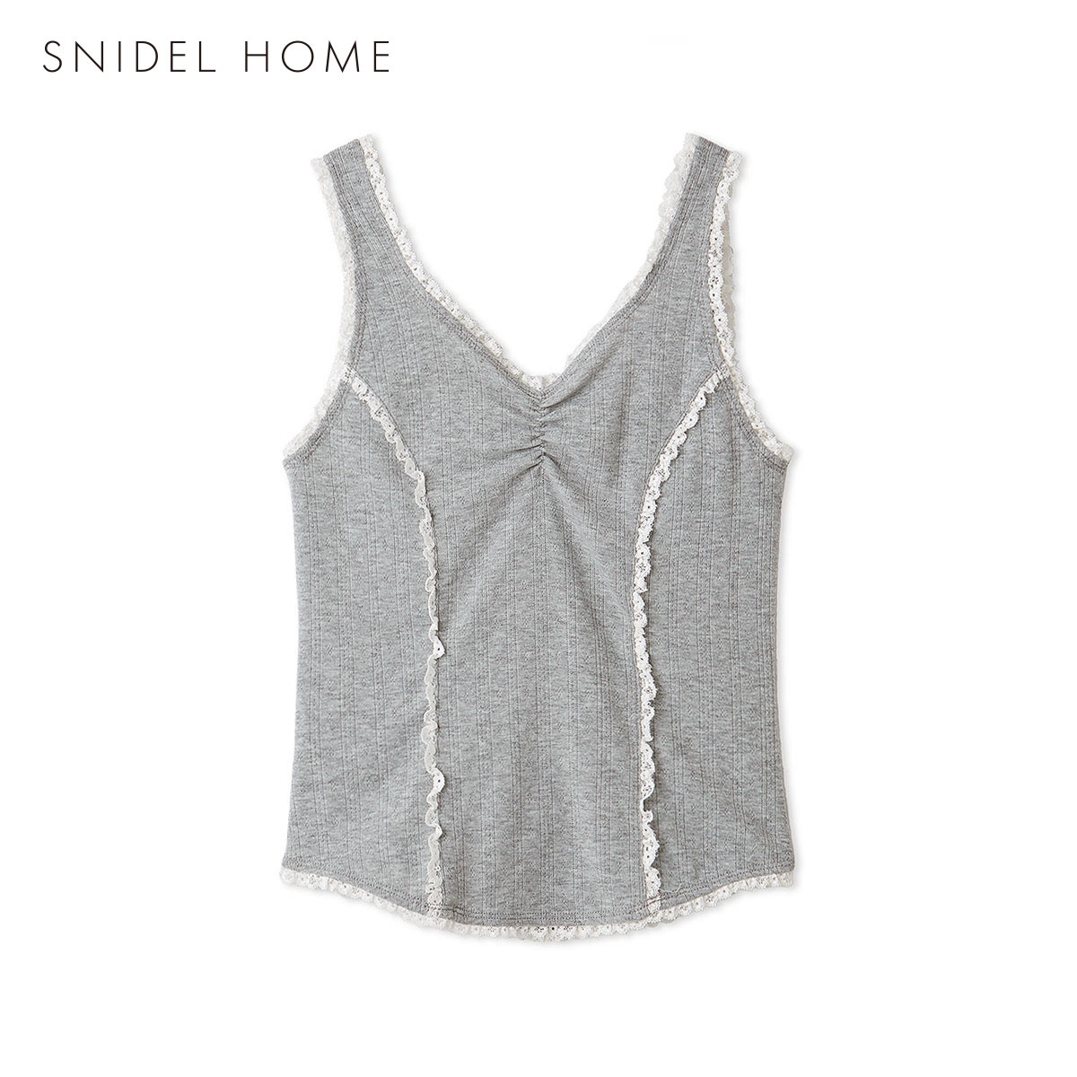 スナイデルホーム アイレットレースカットトップス パジャマ ルームウェア SNIDEL HOME(GY-グレー-Free)