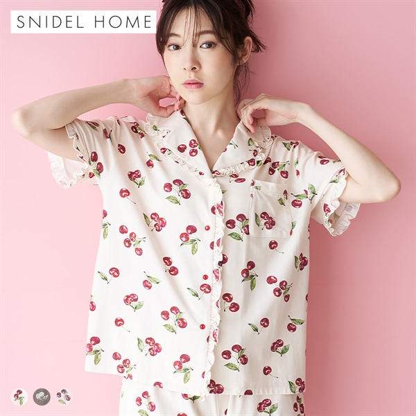 スナイデルホーム Moilis チェリー開襟シャツ ルームウェア パジャマ SNIDEL HOME