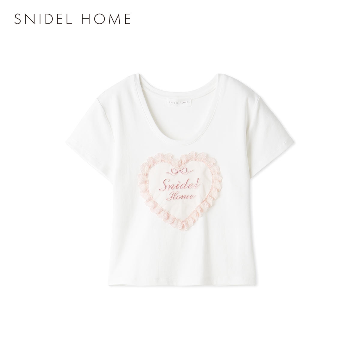 スナイデルホーム レースモチーフカットTシャツ パジャマ ルームウェア SNIDEL HOME(WH-ホワイト-Free)