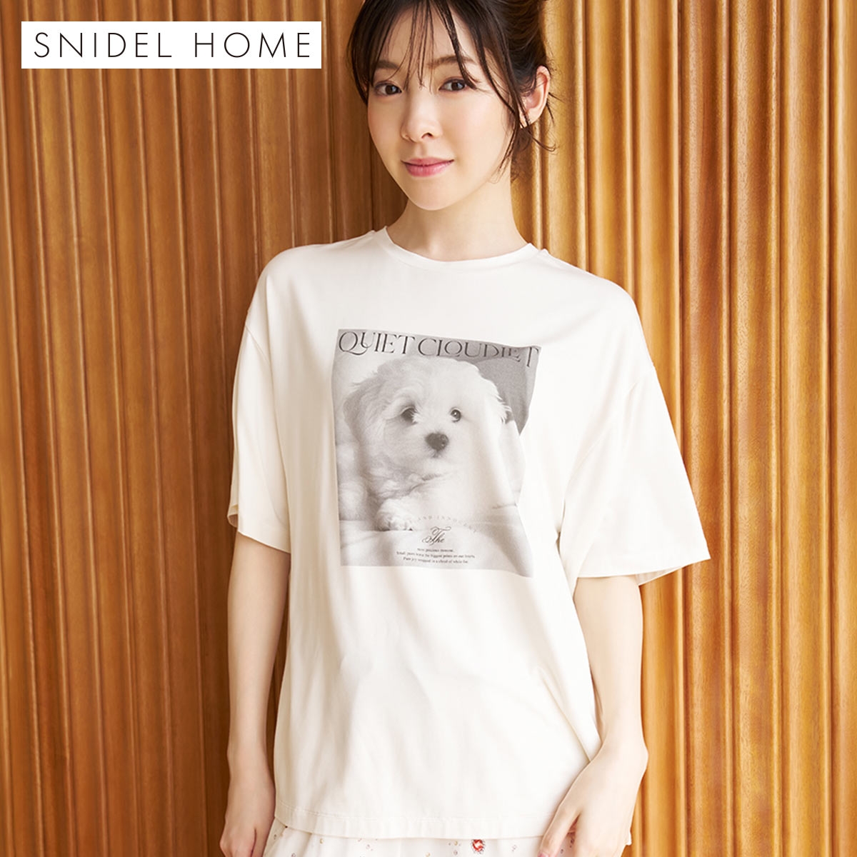 スナイデルホーム 接触冷感 DOG Tシャツ パジャマ ルームウェア SNIDEL HOME(WH-ホワイト-Free)