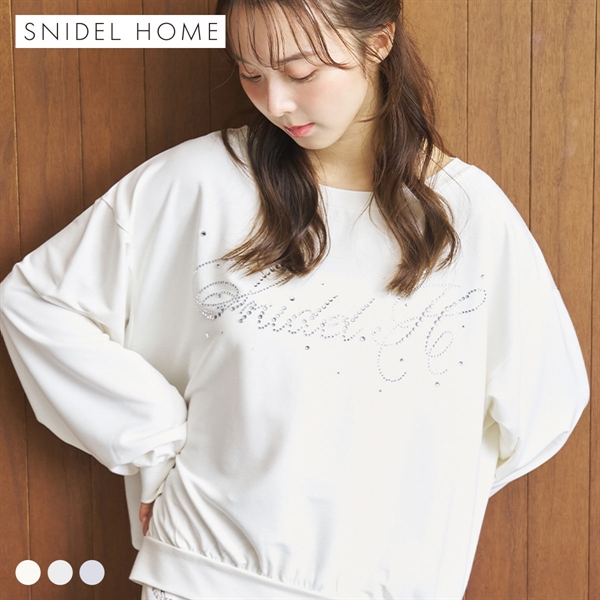 スナイデルホーム ホットフィックスロゴロングTシャツ パジャマ ルームウェア SNIDEL HOME