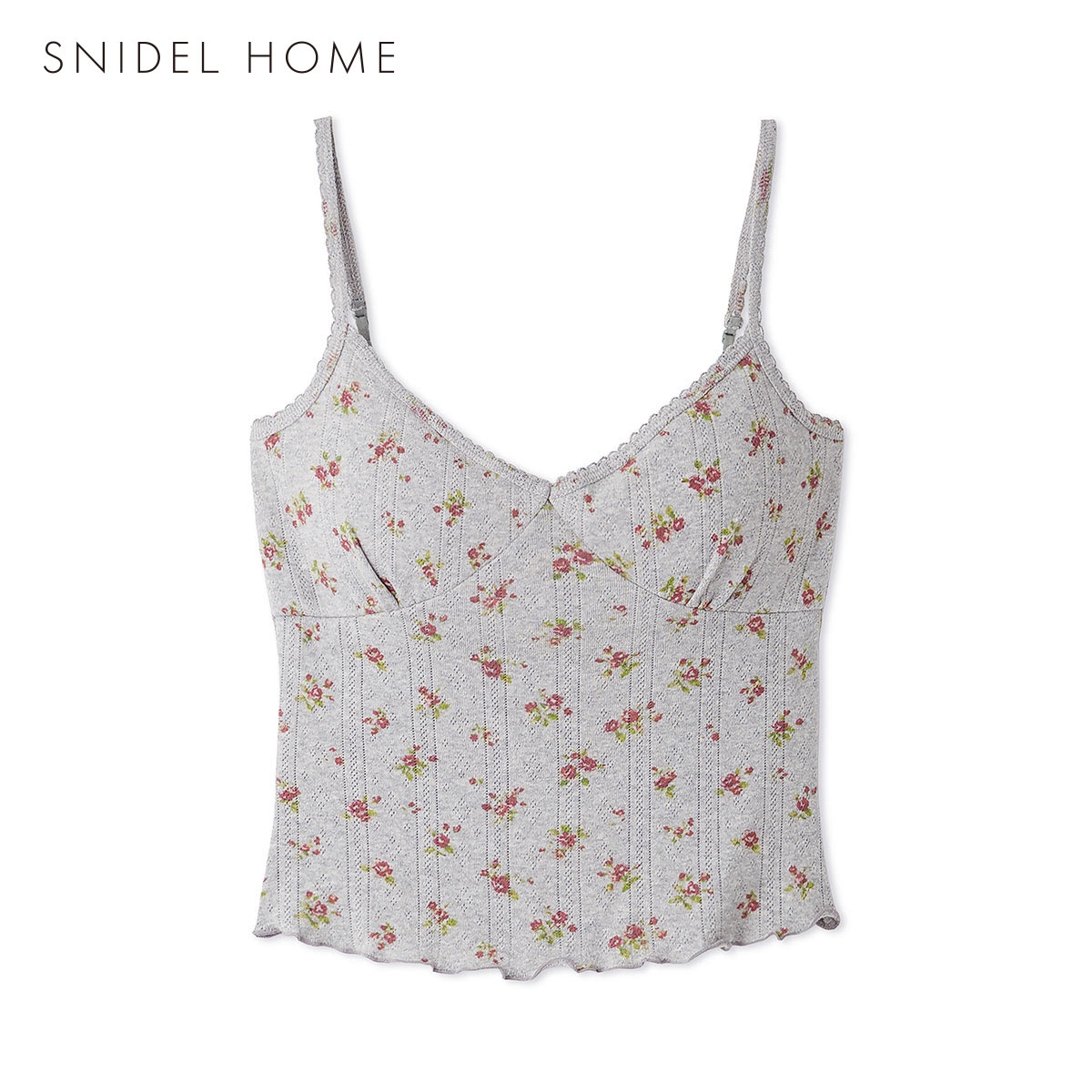 スナイデルホーム ポインテールカップインキャミソール カップ付き パッド付き パジャマ ルームウェア SNIDEL HOME(GY-グレー-Free)