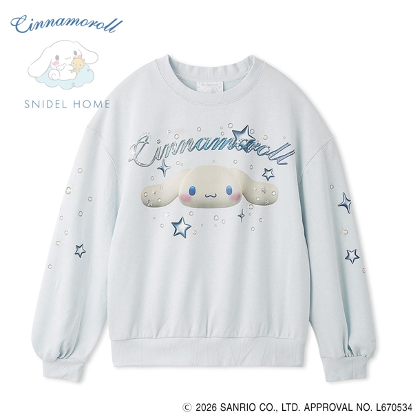 スナイデルホーム Cinnamoroll ラメスウェットプルオーバー パジャマ ルームウェア シナモロール サンリオ SANRIO SNIDEL HOME