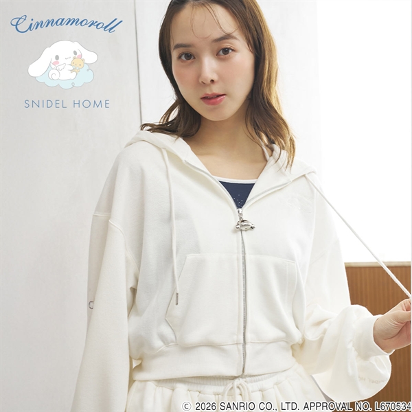 スナイデルホーム Cinnamoroll ラメスウェットパーカー パジャマ ルームウェア シナモロール サンリオ SANRIO SNIDEL HOME
