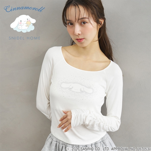 スナイデルホーム Cinnamoroll 接触冷感 ラメプリントミニＴシャツ シナモロール サンリオ SANRIO SNIDEL HOME