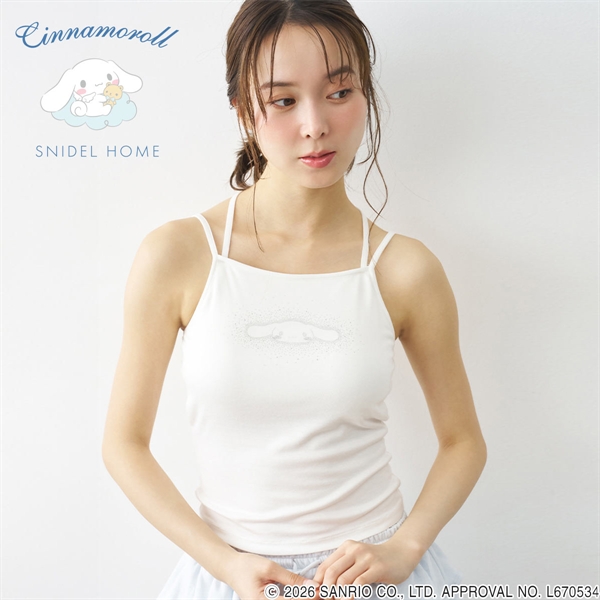 スナイデルホーム Cinnamoroll 接触冷感 ラメプリントカップインキャミソール シナモロール サンリオ SANRIO SNIDEL HOME