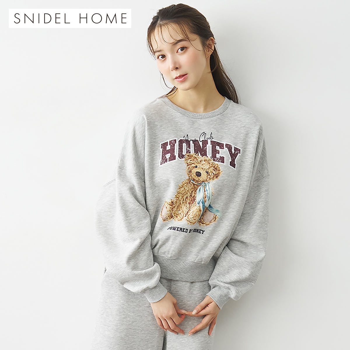 スナイデルホーム ベアスウェットトップス パジャマ ルームウェア SNIDEL HOME(GY-グレー-Free)