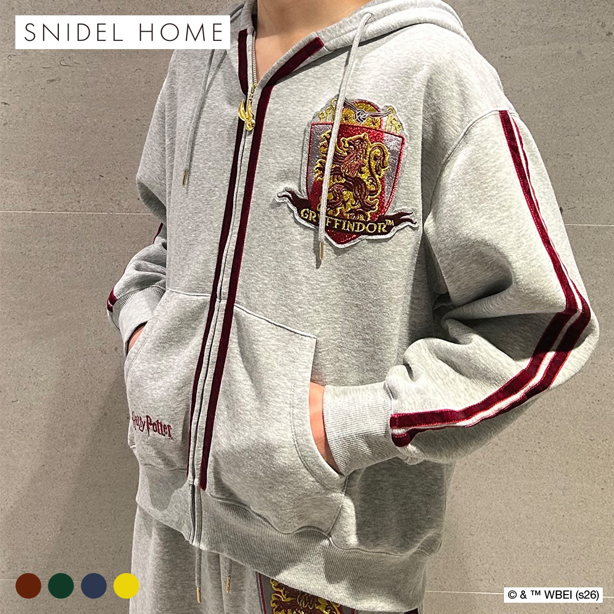 スナイデルホーム メンズ ハリー・ポッター ローブデザインスウェットパーカー パジャマ ルームウェア SNIDEL HOME Harry Potter