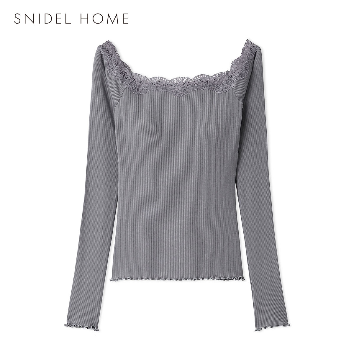 スナイデルホーム ラフィナン(R) ロングTシャツ パジャマ ルームウェア SNIDEL HOME(DGY-濃グレー-Free)