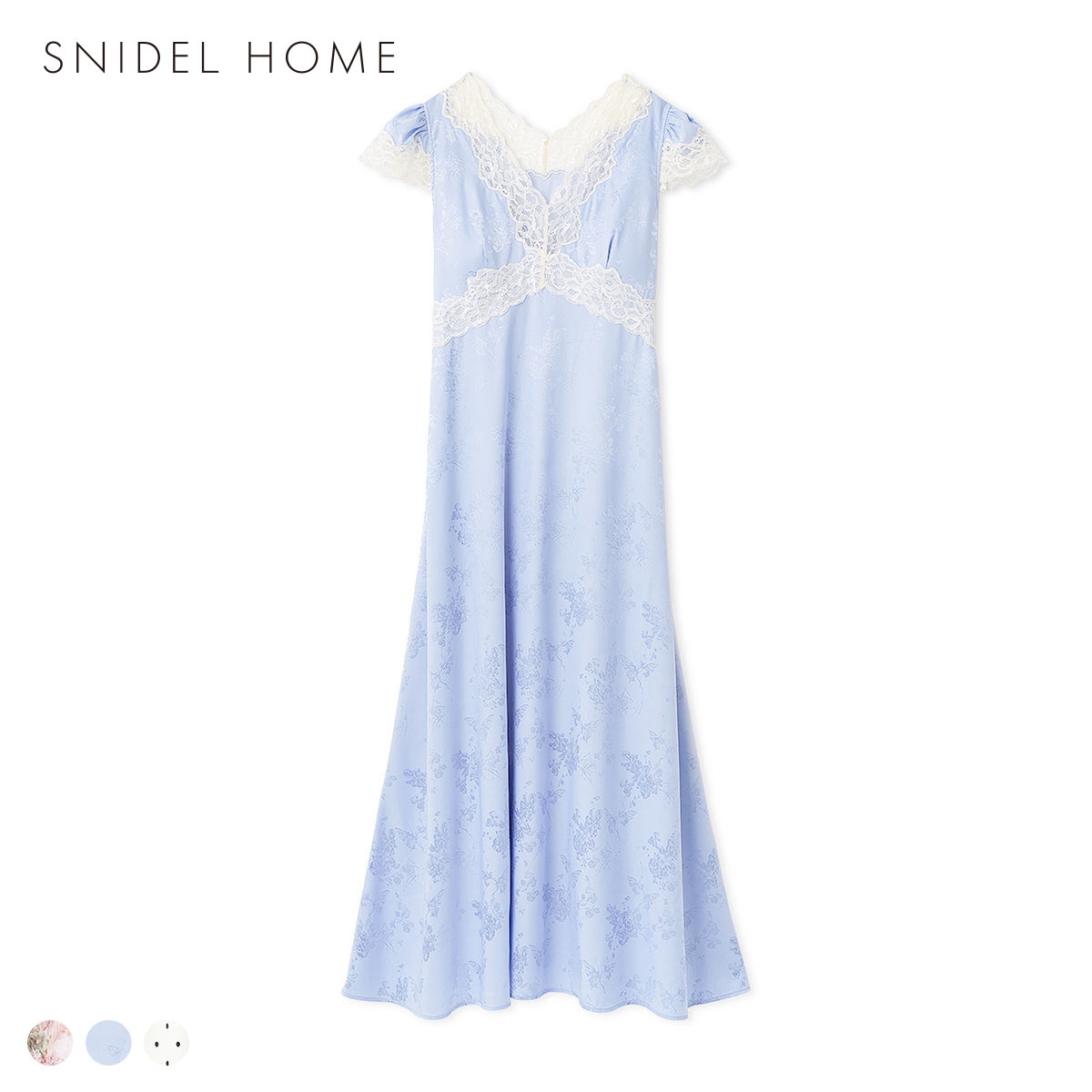 スナイデルホーム サテンジャガードカップインワンピース カップイン パッド付 パジャマ ルームウェア SNIDEL HOME(SX-サックス-Free)