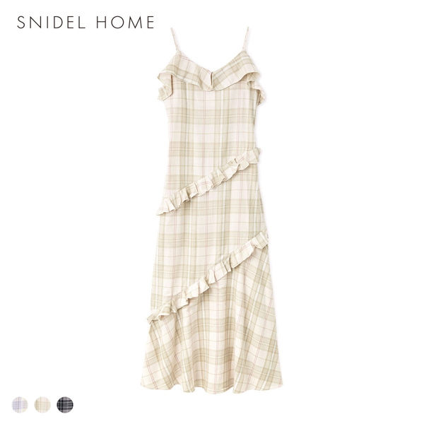 スナイデルホーム チェックフリルワンピース ルームウェア パジャマ SNIDEL HOME