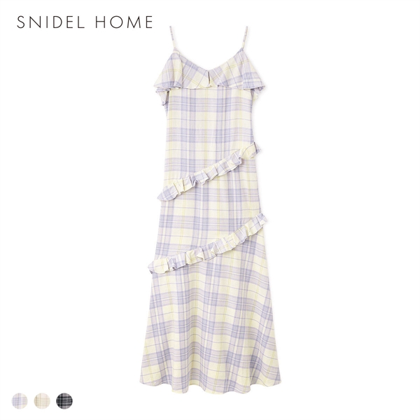 スナイデルホーム チェックフリルワンピース ルームウェア パジャマ SNIDEL HOME