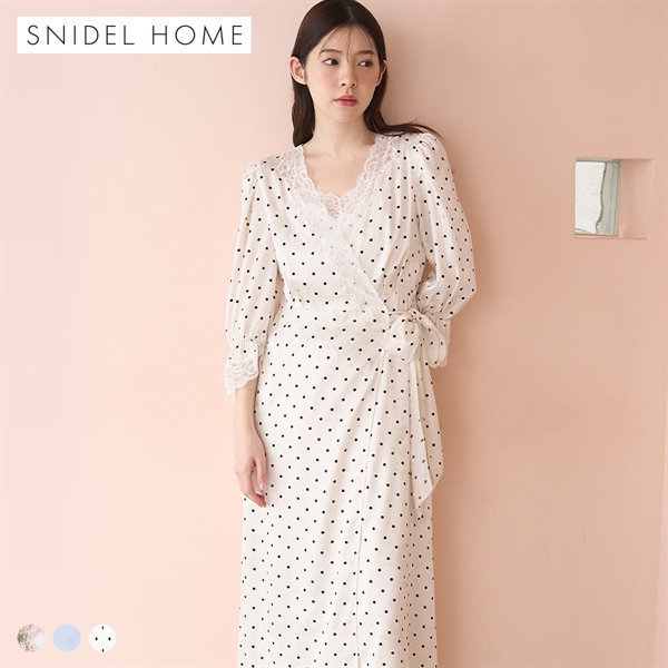 スナイデルホーム サテンジャガードガウン パジャマ ルームウェア SNIDEL HOME