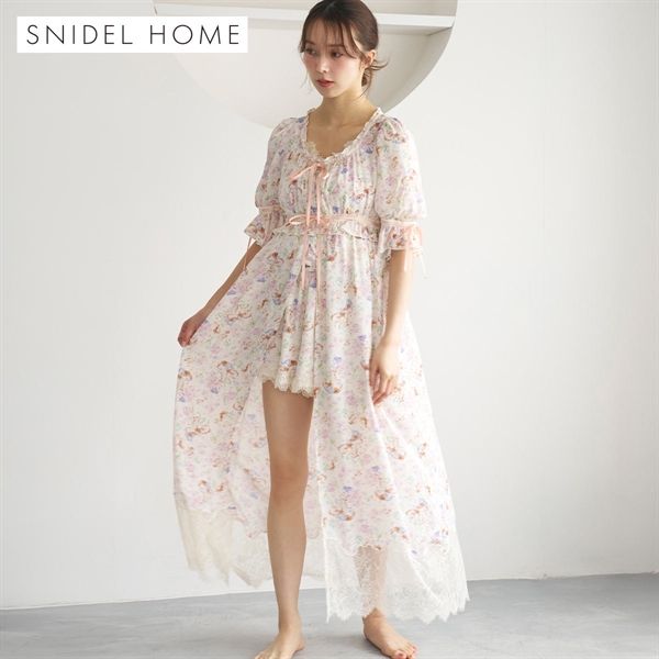 スナイデルホーム シフォンレースガウン パジャマ ルームウェア SNIDEL HOME