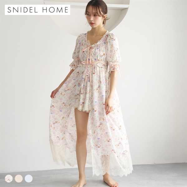 スナイデルホーム シフォンレースガウン パジャマ ルームウェア SNIDEL HOME