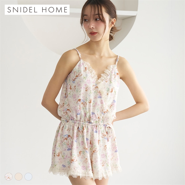 スナイデルホーム シフォンレースオールインワン パジャマ ルームウェア SNIDEL HOME
