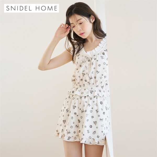 スナイデルホーム コットンフリルセットアップ パジャマ ルームウェア SNIDEL HOME