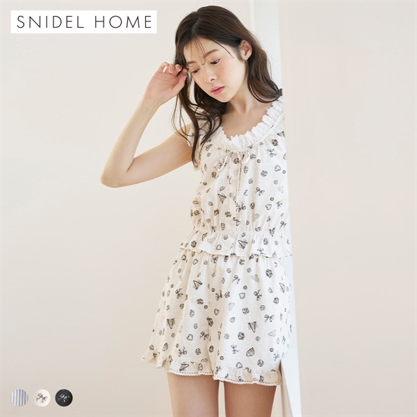スナイデルホーム コットンフリルセットアップ パジャマ ルームウェア SNIDEL HOME