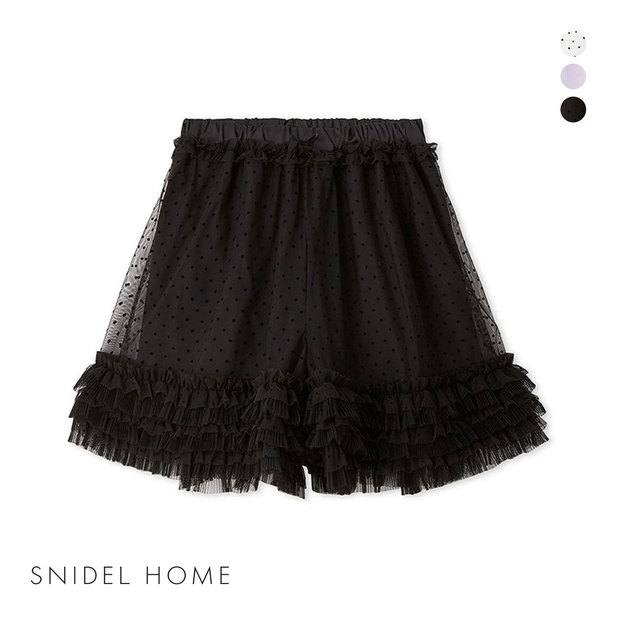 スナイデルホーム SNIDEL HOME 【Halloween】チュールショートパンツ パジャマ ルームウェア(BK-ブラック-Free)