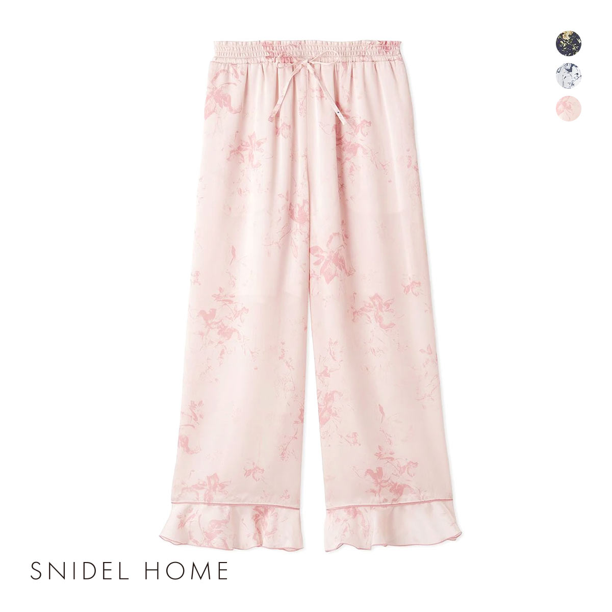 スナイデルホーム Luxshine プリントロングパンツ パジャマ ルームウェア SNIDEL HOME(LPI-薄ピンク-Free)