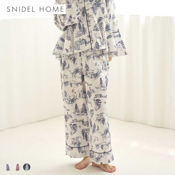 スナイデルホーム Warm Satin ホリデージュイロングパンツ パジャマ ルームウェア ボトム SNIDEL HOME