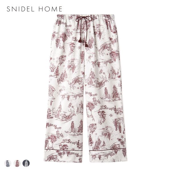 スナイデルホーム Warm Satin ホリデージュイロングパンツ パジャマ ルームウェア ボトム SNIDEL HOME