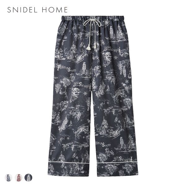 スナイデルホーム Warm Satin ホリデージュイロングパンツ パジャマ ルームウェア ボトム SNIDEL HOME