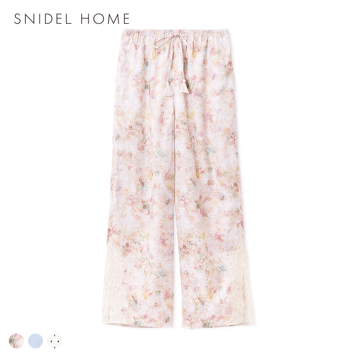 スナイデルホーム サテンジャガードロングパンツ パジャマ ルームウェア SNIDEL HOME(PB-ピンクベージュ-Free)
