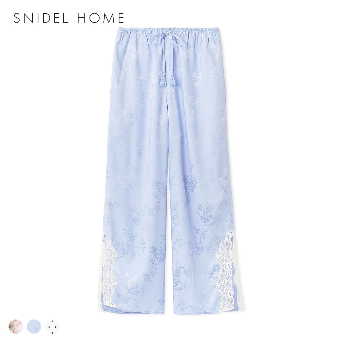 スナイデルホーム サテンジャガードロングパンツ パジャマ ルームウェア SNIDEL HOME(SX-サックス-Free)