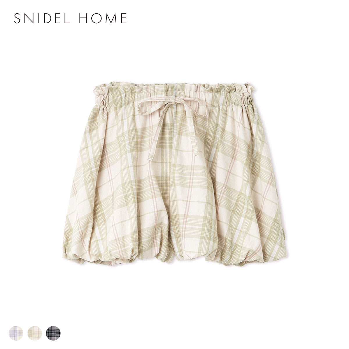 スナイデルホーム チェックバルーンパンツ ルームウェア パジャマ SNIDEL HOME(BE-ベージュ-Free)